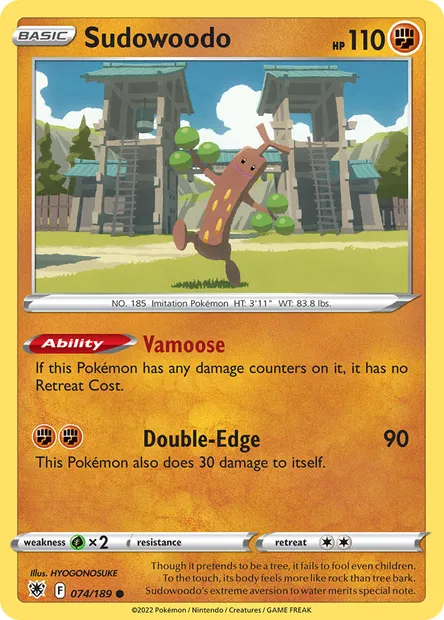 Sudowoodo, Pokémon card ASR 074 — Astral Radiance set