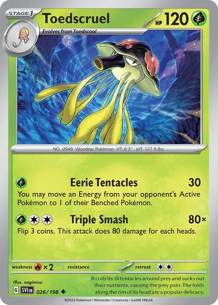 Toedscruel, Pokémon card SVI 026 — Scarlet & Violet set