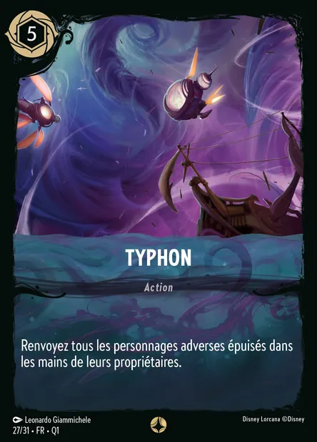Typhon, carte Disney Lorcana Q1-027 — extension Quête des Illumineurs - Menace des profondeurs