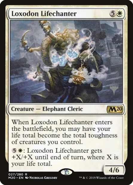 Loxodon Lifechanter, Magic card PM20 27p — Core Set 2020 Promos set