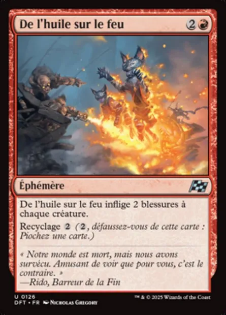 De l'huile sur le feu, carte Magic DFT 126 — extension Aetherdrift