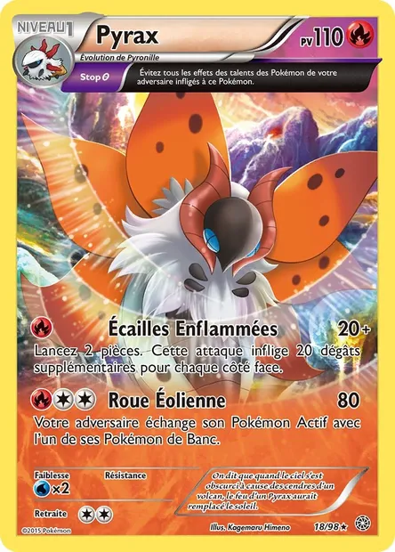 Pyrax, carte Pokémon AOR 18 — extension Origines Antiques