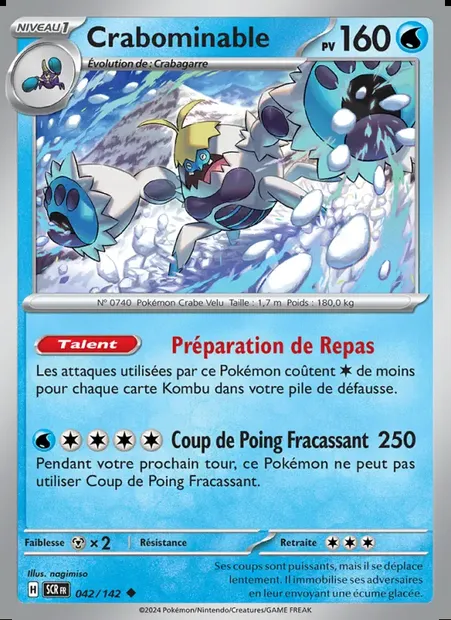 Crabominable, carte Pokémon SCR 042 — extension Couronne Stellaire