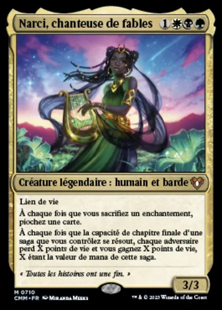 Narci, chanteuse de fables, carte Magic CMM 710 — extension Commander Masters