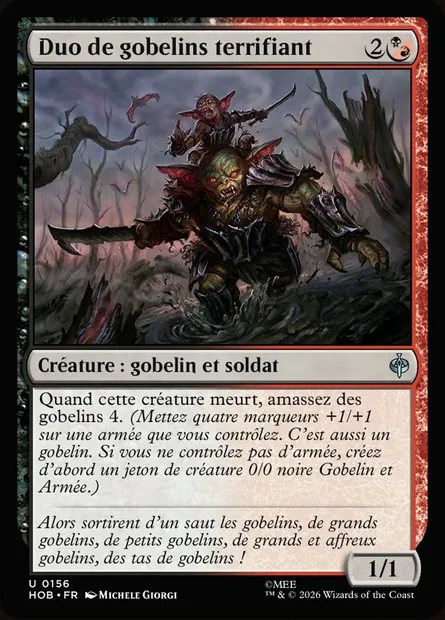 Duo de gobelins terrifiant, carte Magic HOB 156 — extension The Hobbit