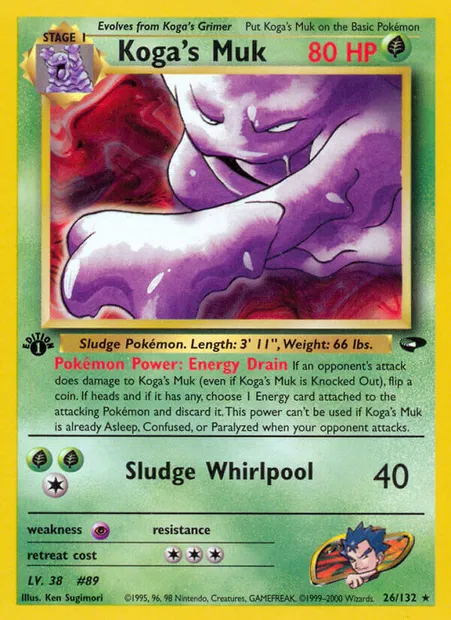 Koga's Muk, Pokémon card GC 26 — Gym Challenge set
