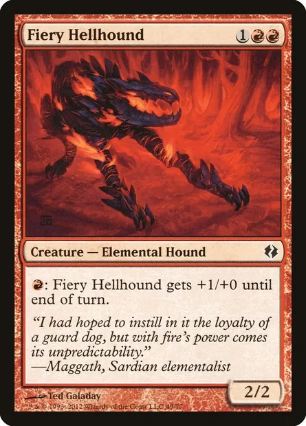 Fiery Hellhound, Magic card DDI 49 — Duel Decks: Venser vs. Koth set