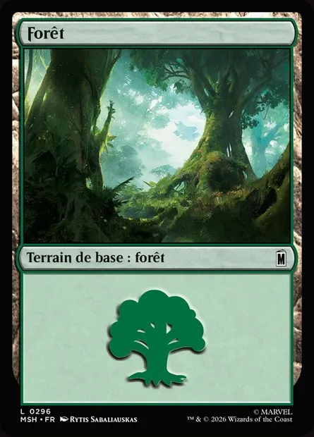 Forêt, carte Magic MSH 296 — extension Marvel Super Heroes