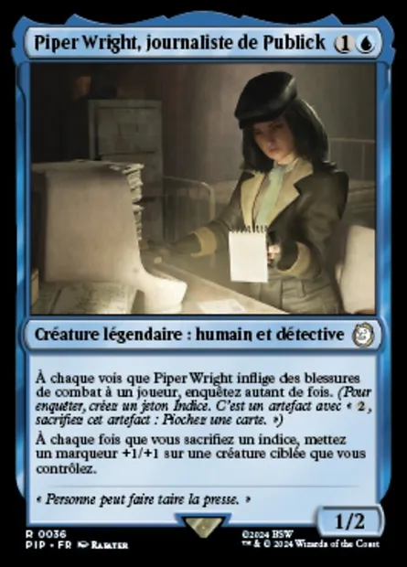 Piper Wright, journaliste de Publick, carte Magic PIP 36 — extension Fallout