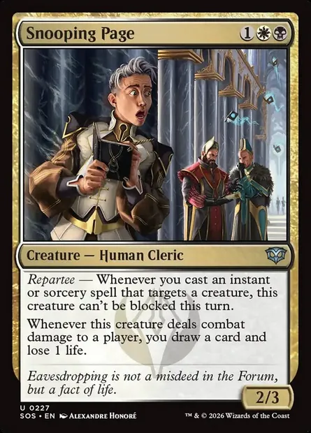 Snooping Page, Magic card SOS 227 — Secrets of Strixhaven set