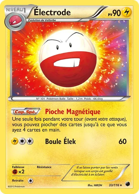 Électrode, carte Pokémon PLF 33 — extension Glaciation Plasma