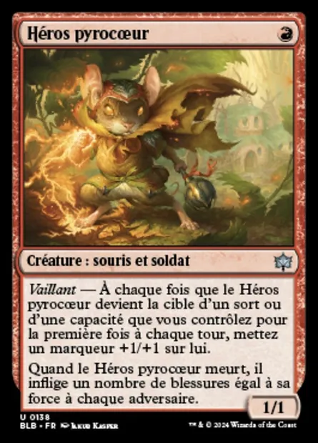 Héros pyrocœur, carte Magic BLB 138 — extension Bloomburrow