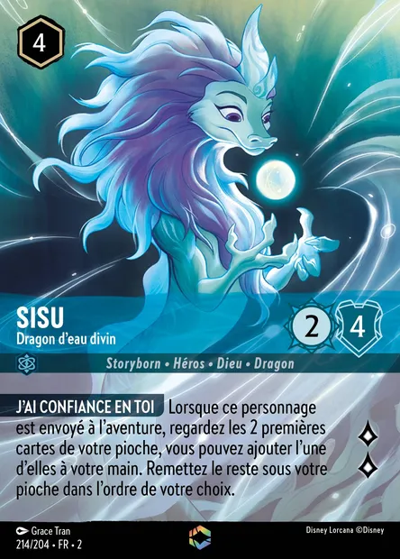 Sisu - Dragon d'eau divin, carte Disney Lorcana CH2-214 — extension L'Ascension des Floodborn