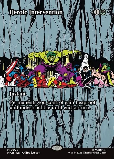Intervention héroïque, carte Magic MAR 78 — extension Marvel Universe