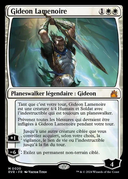 Gideon Lamenoire, carte Magic RVR 20 — extension Ravnica Remastered
