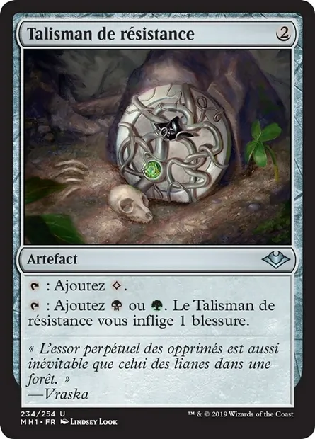 Talisman de résistance, carte Magic MH1 234 — extension Horizons du Modern