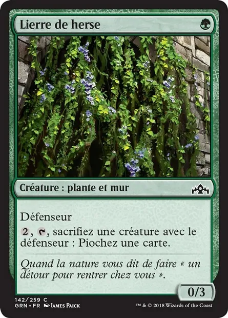 Lierre de herse, carte Magic GRN 142 — extension Les Guildes de Ravnica