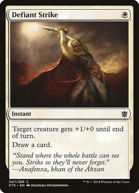 Defiant Strike, Magic card KTK 7 — Khans of Tarkir set