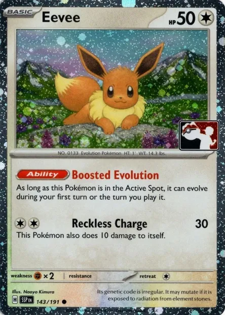 Évoli, carte Pokémon PPS 143-8 — extension Play! Pokémon Prize Pack Series