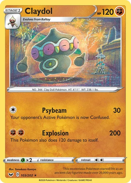 Claydol, Pokémon card SSH 103 — Sword & Shield set