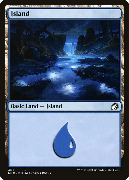Island, Magic card MID 381 — Innistrad: Midnight Hunt set