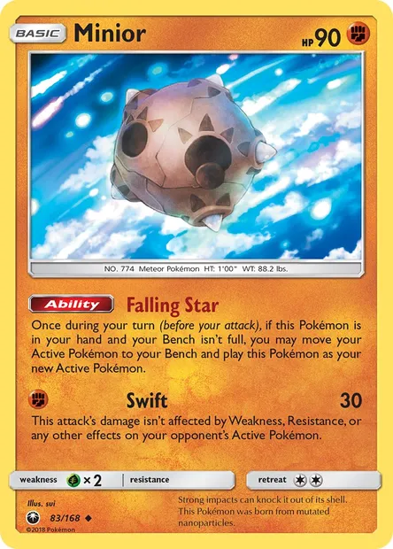 Minior, Pokémon card CES 83 — Celestial Storm set