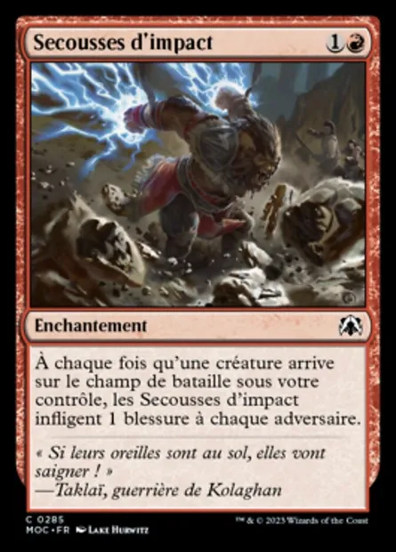 Secousses d'impact, carte Magic MOC 285 — extension March of the Machine Commander