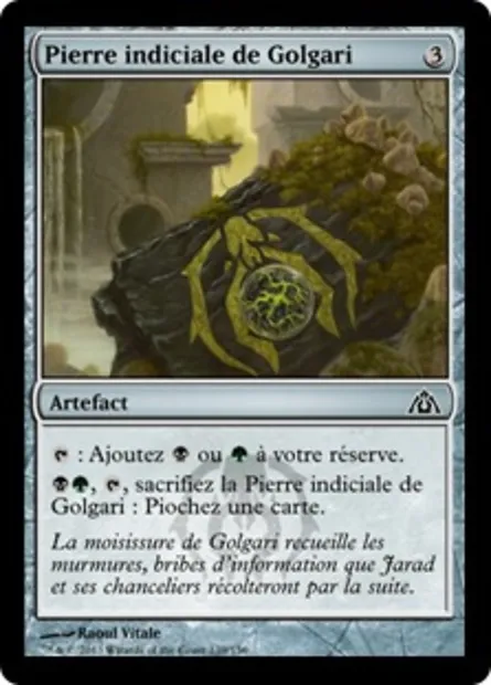 Pierre indiciale de Golgari, carte Magic DGM 139 — extension Le labyrinthe du dragon