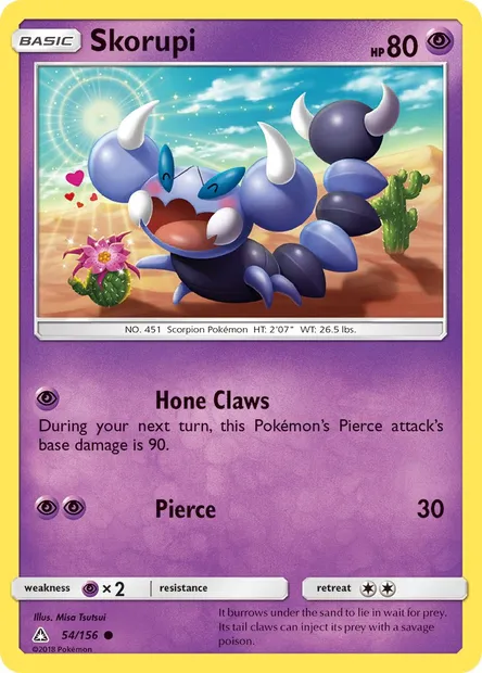 Skorupi, Pokémon card UPR 54 — Ultra Prism set