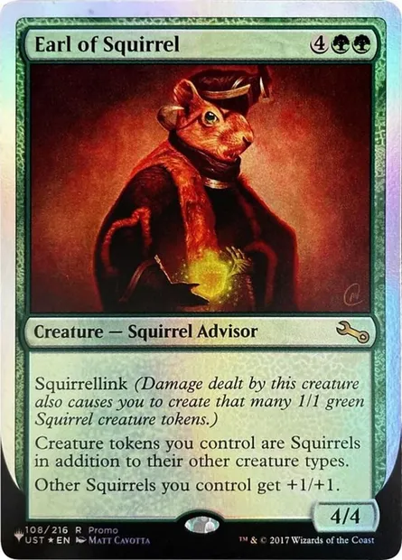 Earl of Squirrel, carte Magic ULST 108 — extension The List (Unfinity Foil Edition)
