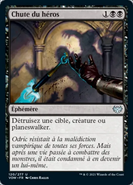 Chute du héros, carte Magic VOW 120 — extension Innistrad : noce écarlate