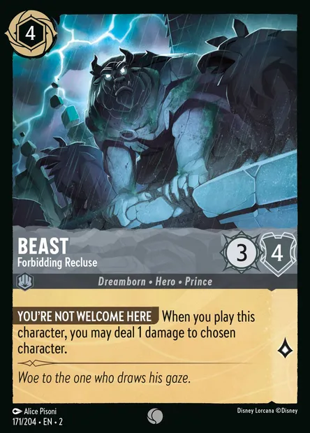 Beast - Forbidding Recluse, Disney Lorcana card CH2-171 — Rise of the Floodborn set