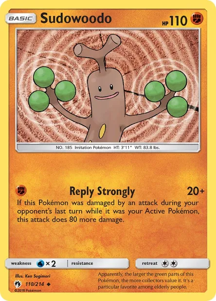 Sudowoodo, Pokémon card LOT 110 — Lost Thunder set