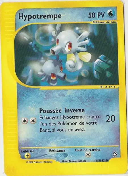 Hypotrempe, carte Pokémon AQ 85 — extension Aquapolis