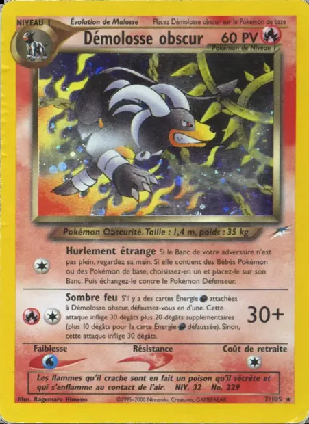 Démolosse obscur, carte Pokémon NDE 7 — extension Neo Destiny