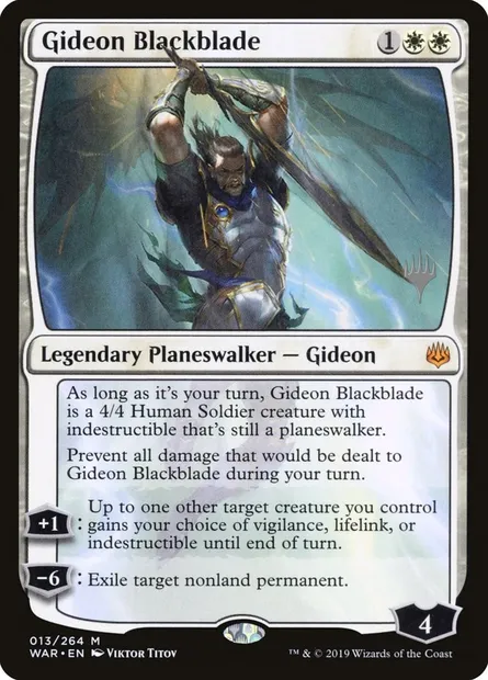 Gideon Blackblade, Magic card PWAR 13p — War of the Spark Promos set