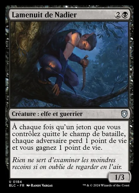 Lamenuit de Nadier, carte Magic BLC 184 — extension Bloomburrow Commander