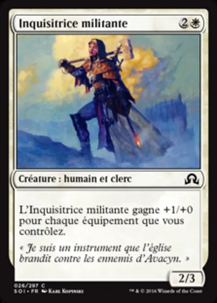 Inquisitrice militante, carte Magic SOI 26 — extension Ténèbres sur Innistrad