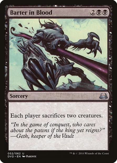 Échange sanglant, carte Magic DVD 52 — extension Duel Decks Anthology: Divine vs. Demonic