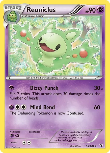 Reuniclus, Pokémon card NVI 53 — Noble Victories set