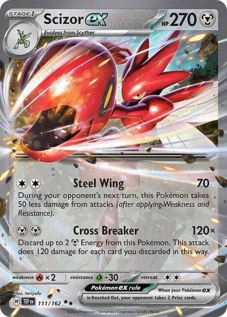 Scizor ex, Pokémon card TEF 111 — Temporal Forces set