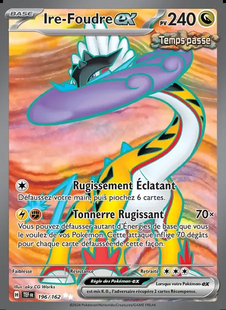 Ire-Foudre-ex, carte Pokémon TEF 196 — extension Forces Temporelles