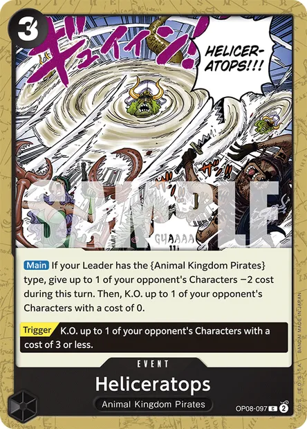 Heliceratops, carte One Piece OP08-097 — extension TWO LEGENDS