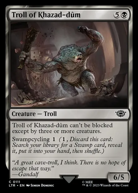 Troll of Khazad-dûm, Magic card LTR 111 — The Lord of the Rings: Tales of Middle-earth set