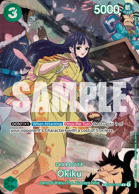 Okiku, One Piece card OP01-035 — ROMANCE DAWN set