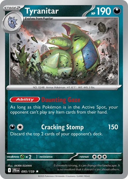 Tyranitar, Pokémon card JTG 095 — Journey Together set