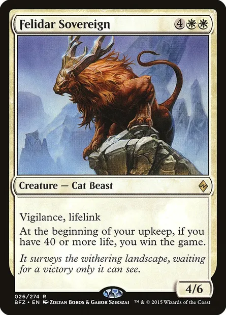 Felidar Sovereign, Magic card BFZ 26 — Battle for Zendikar set