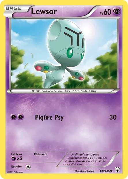 Lewsor, carte Pokémon PLS 68 — extension Tempète Plasma