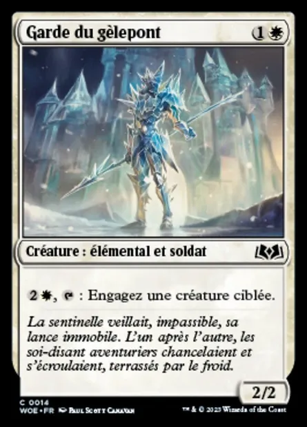 Garde du gèlepont, carte Magic WOE 14 — extension Wilds of Eldraine