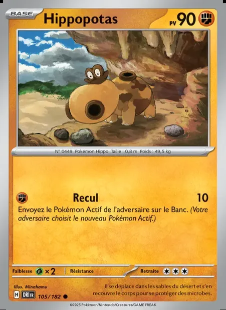 Hippopotas, carte Pokémon DRI 105 — extension Rivalités Destinées